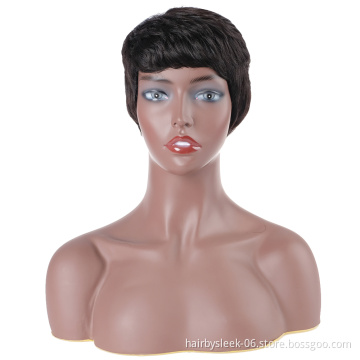 Rebecca fashion Very short Wigs wholesale Middle Part Peruvian Remy Hair High density Lace Front Wigs Human Hair wigs